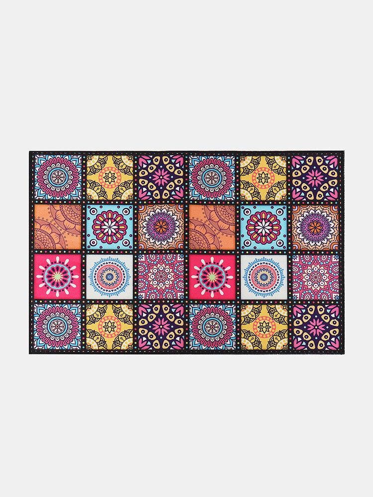 Colorful Geometric Pattern Soft Anti-slip Door Blanket Rug Carpet Kitchen Floor Mat Indoor Outdoor Decor