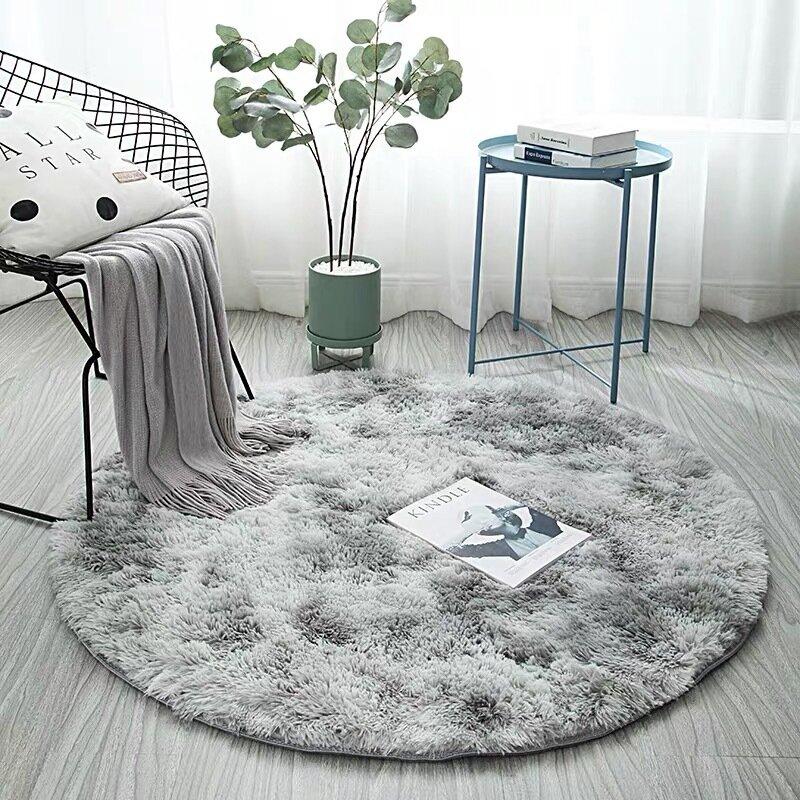 Nordic Tie-dye Gradient Carpet Round Hanging Basket Chair Yoga Mat Living Room Floor Mat