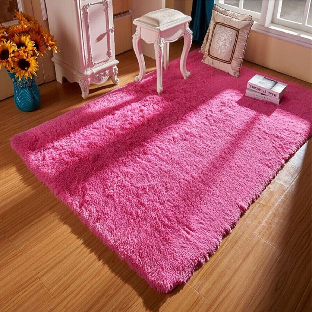 80x120cm Velvet Carpet Non-slip Bedroom Yoga Floor Mat Rug