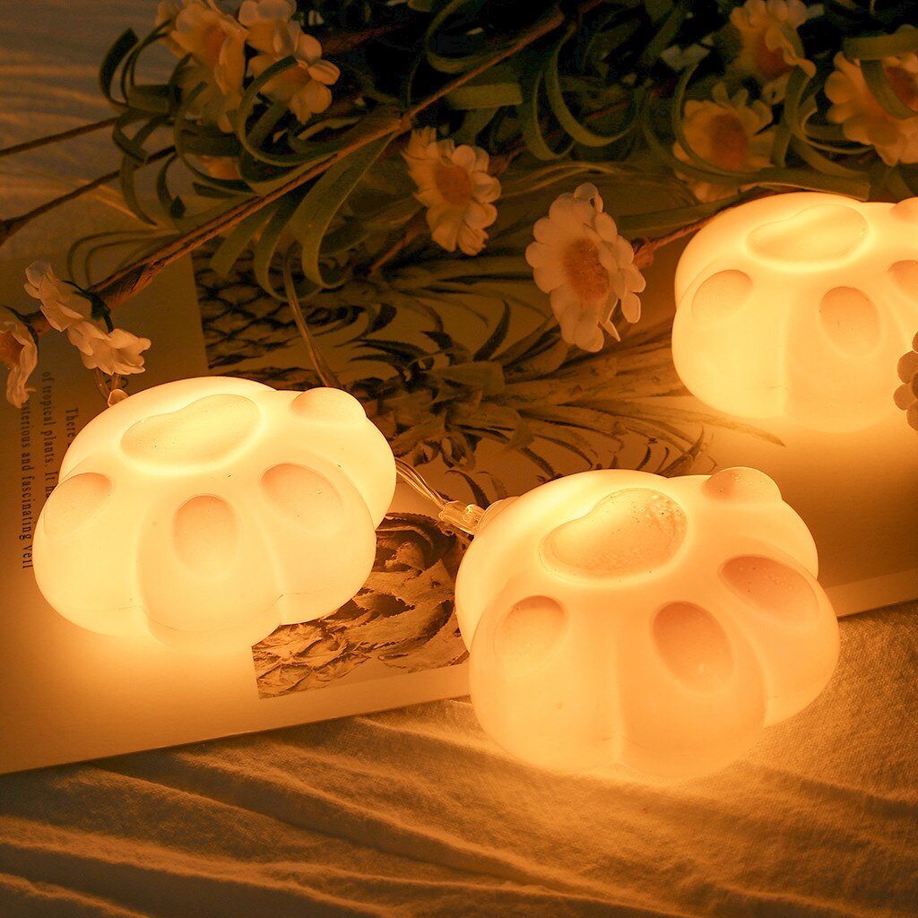 10 LED Cute Cat Claw Shape Decorative Light String