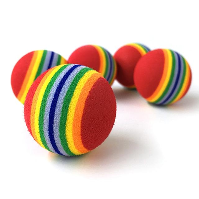 10Pcs Rainbow Ball Pet Interactive Toys