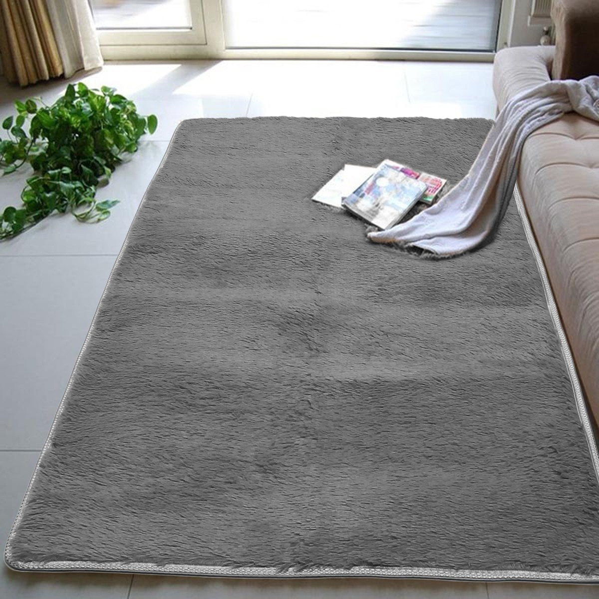 70x140cm Bedroom Living Room Soft Shaggy Anti Slip Carpet Absorbent Mat