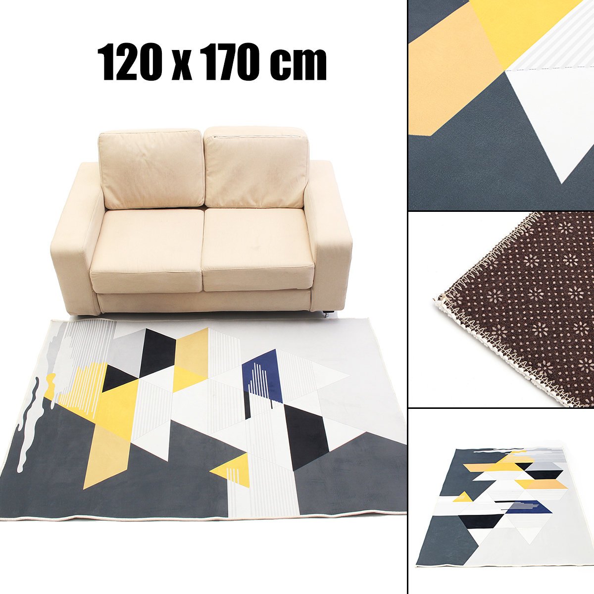 European Geometry Carpet Living Room Table Carpet Modern Family Bedroom Bedside Rectangular Rug
