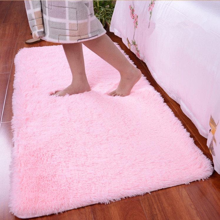 90x160cm Short Floss Floor Bedroom Mat Shaggy Blanket Non Slip Living Room Rug Carpet