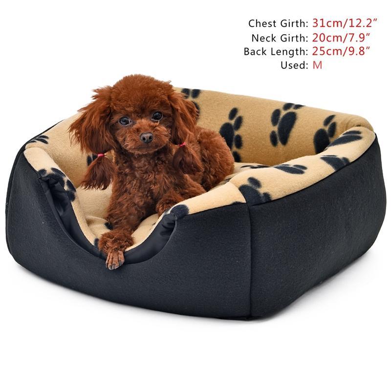2 Way Use Pet Dog House Nest Bed with Paw Printed Pattern Printed