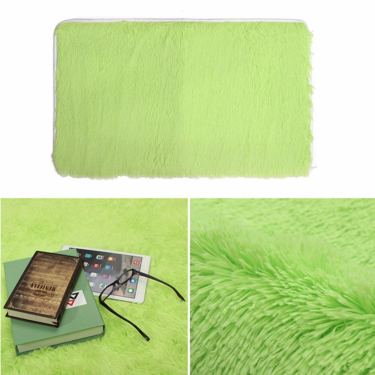 80x50cm Absrobent Shaggy Carpet Home Anti Slip Rug Bedroom Soft Mat
