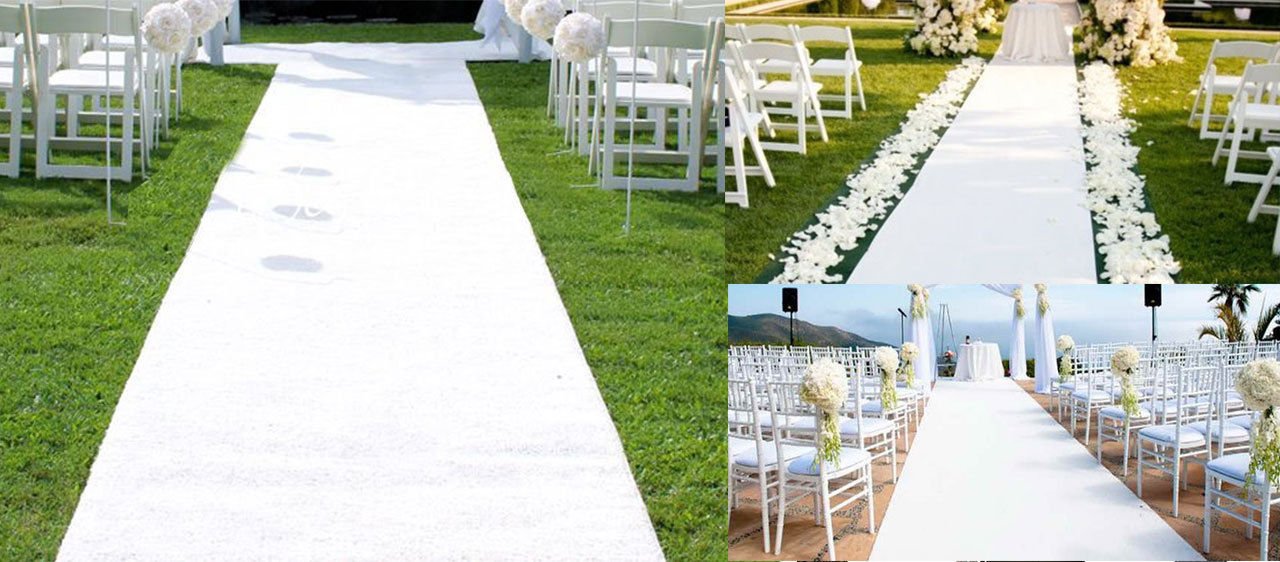 White Wedding Carpet Aisle Runner Floor Marriage Ceremony Bride Event 5 Sizes