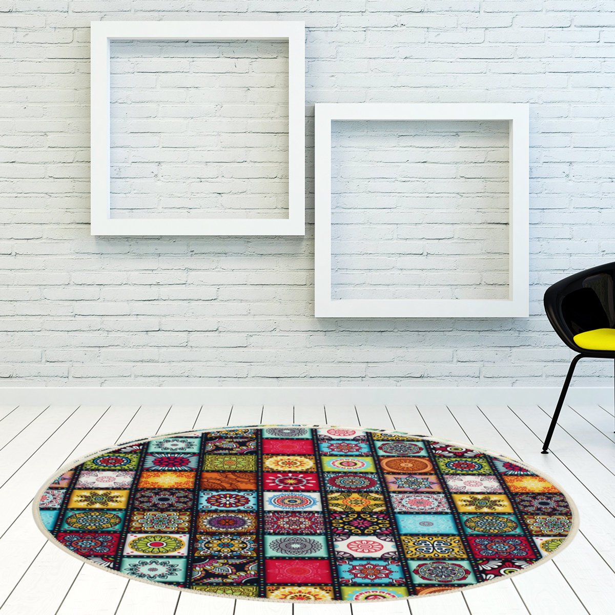 60/80/100/120CM Mandala Pattern Round Carpet Living Room Area Rugs Floor Mat