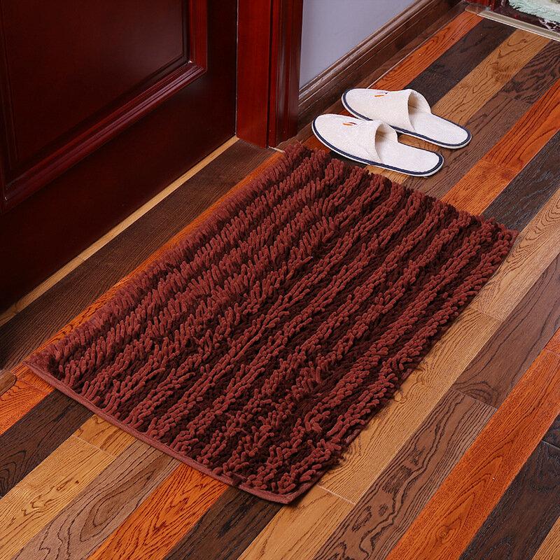 Colorful Chenille Striped Rectangle Fluffy Floor Carpet Cover Mat Area Rug Living Bedroom Home Decoration