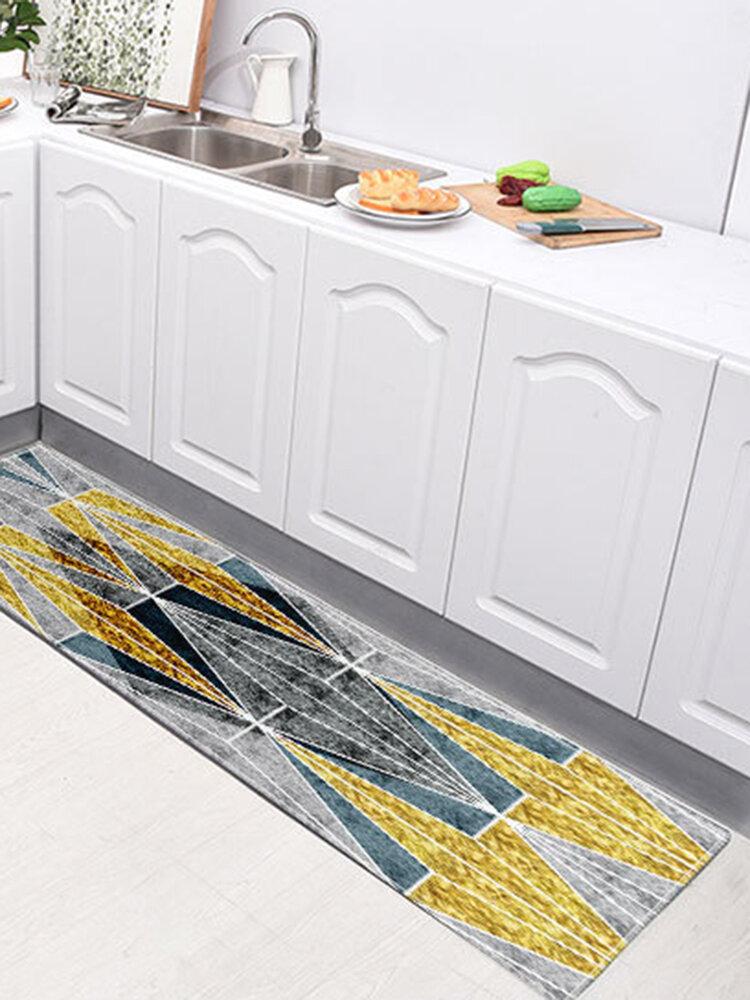 Geometric Pattern Soft Anti-slip Door Blanket Rug Carpet Kitchen Floor Mat Indoor Outdoor Decor
