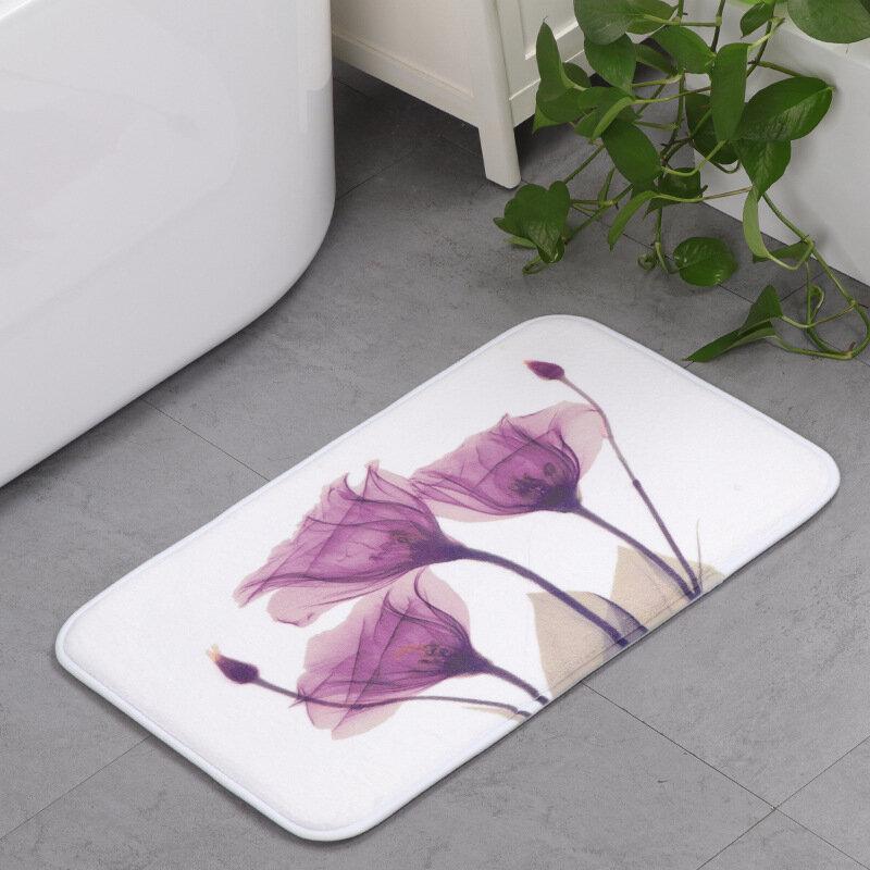 Memory Foam Chronic Rebound Printing Lotus Absorbent Non-slip Mat Home Children's Room Floor Carpet