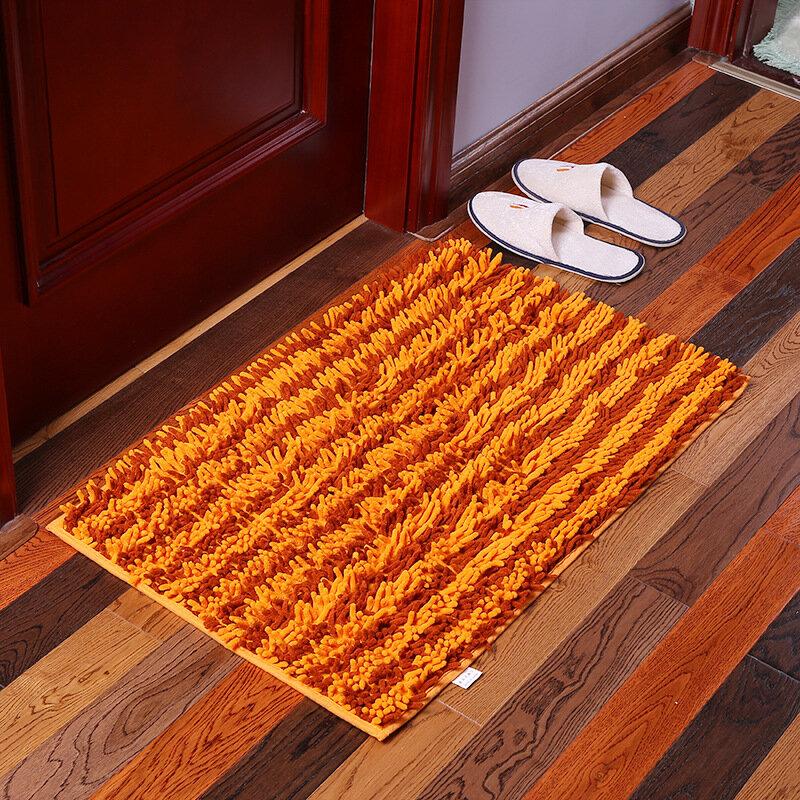 Colorful Chenille Striped Rectangle Fluffy Floor Carpet Cover Mat Area Rug Living Bedroom Home Decoration