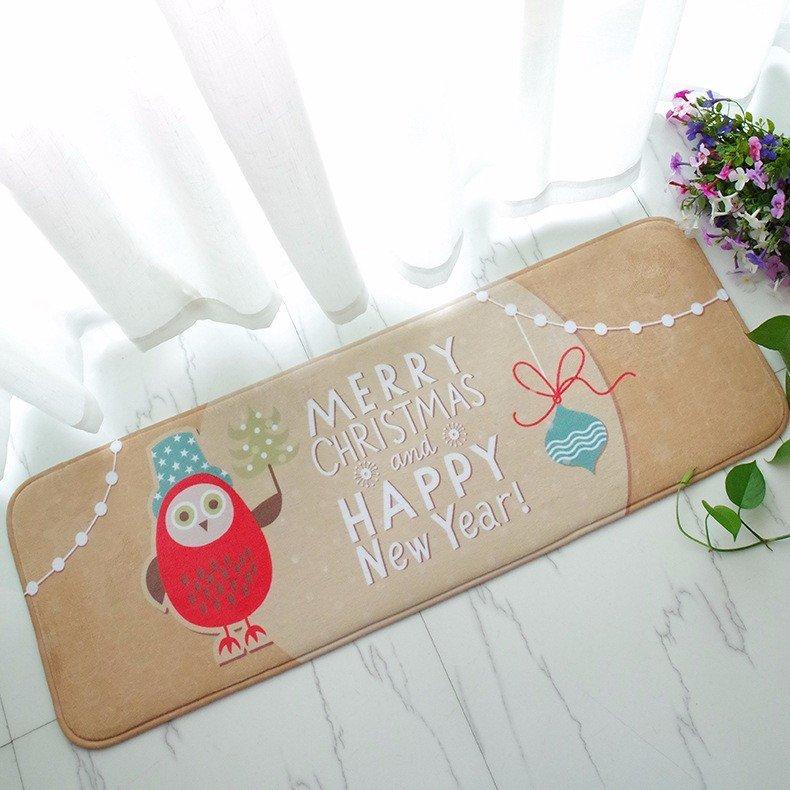 40x60cm Christmas Flannel Velvet Memory Foam Rug Absorbent Bathroom Mat Non-slip Soft Floor Carpet