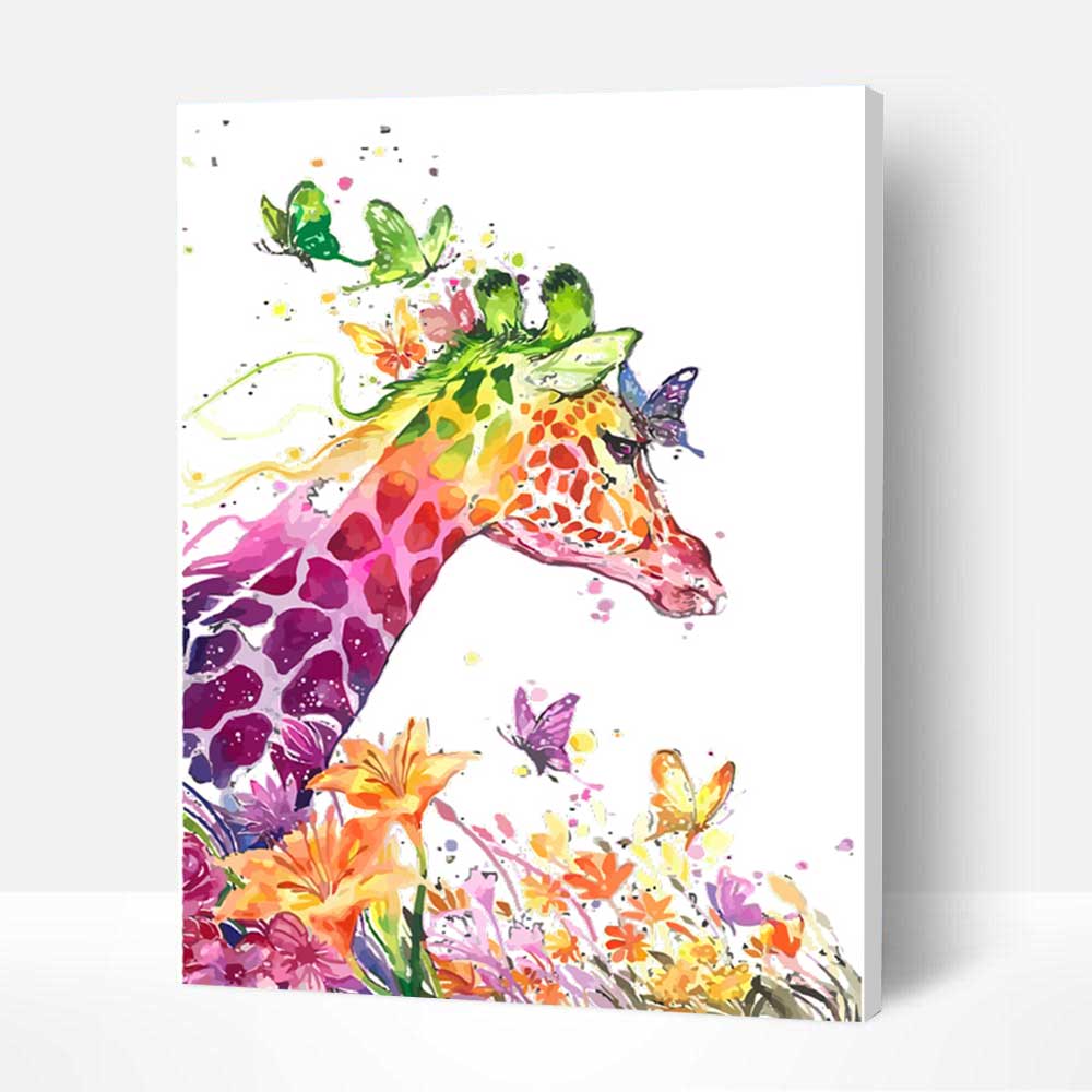 Paint by Numbers Kit - Giraffe and Butterfly Deco26
