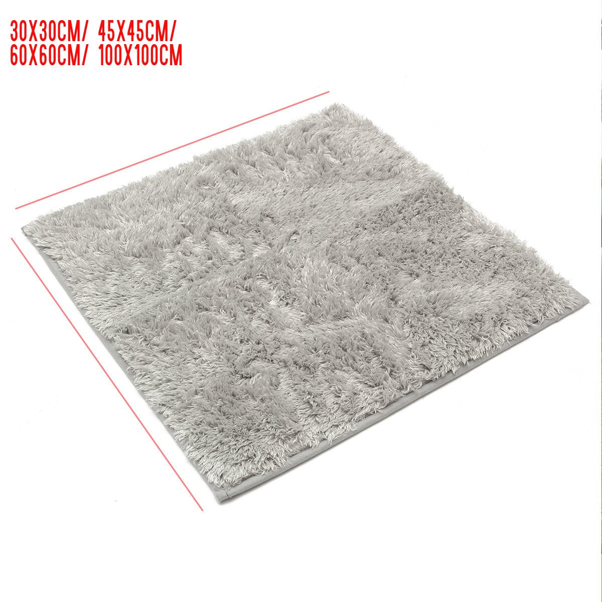 30cm / 45cm / 60cm / 100cm Grey Plush Carpet Anti-Skid Bedroom Livingroom Rug