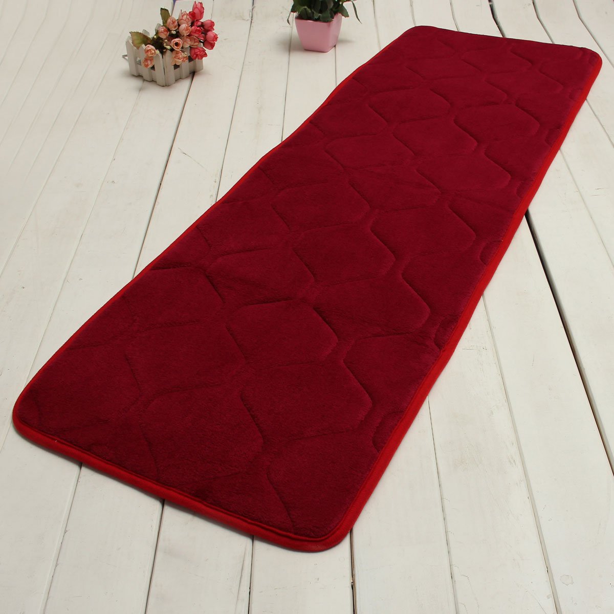 120x40cm Absorbent Anti Skid Memory Foam Mat Coral Velvet Bath Rug Chronic Rebound Floor Carpet
