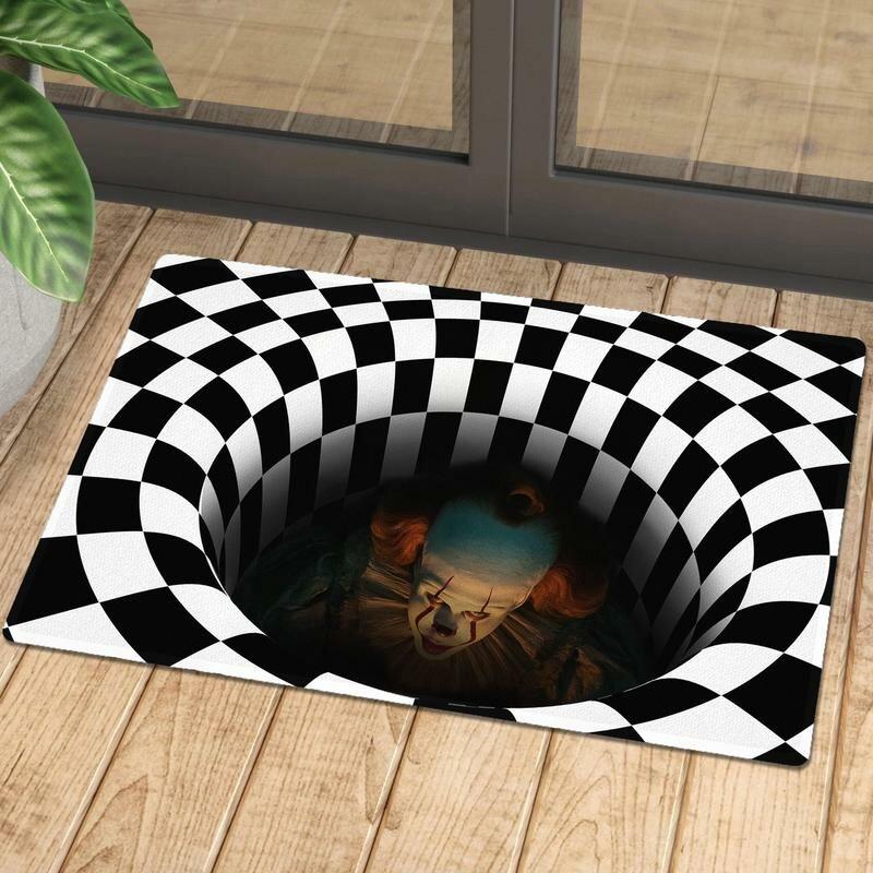 IT Joker Pennywise 3D Illusion Doormat Terrifying Clown Halloween Decor Carpet Best Gift For Halloween