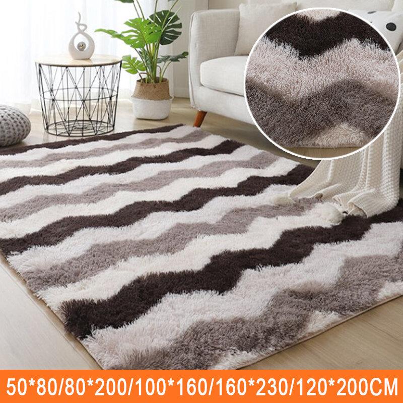 Long Hair Variegated Tie-dye Gradient Carpet Living Room Bedroom Bedside Blanket Coffee Table Cushion Full Carpet Floor Mat