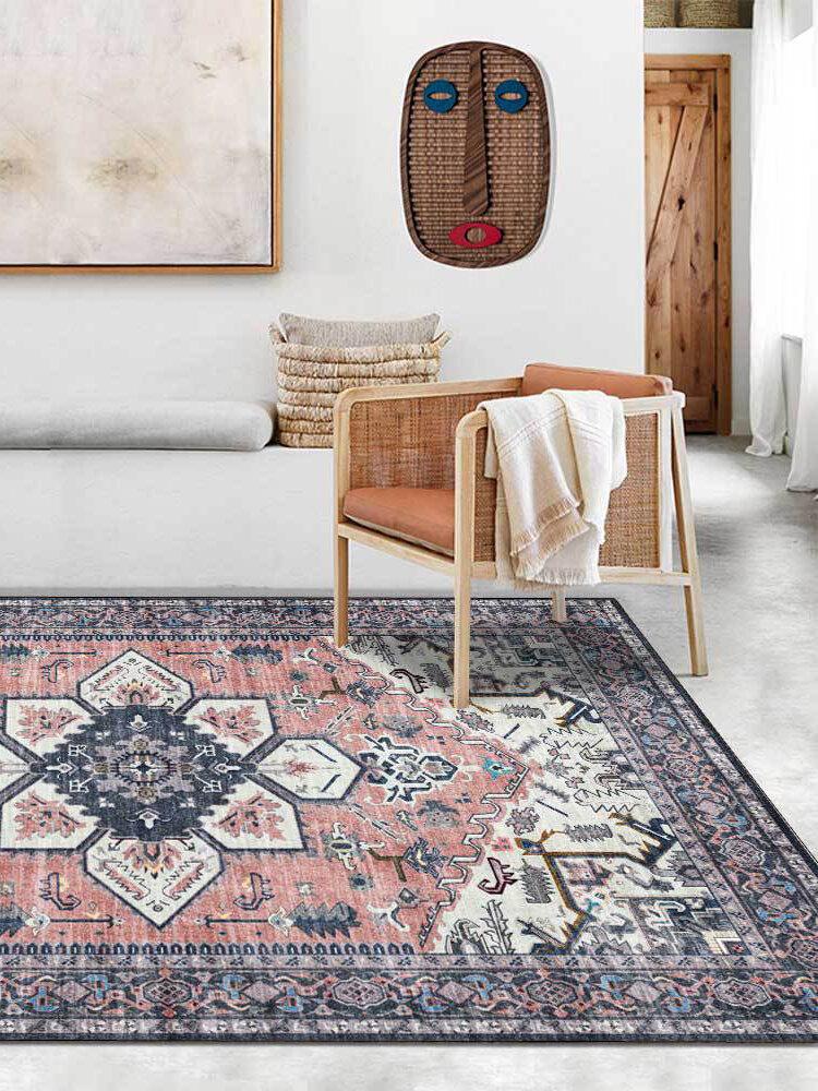 Nordic National Wind Flower Carpet Indian Modern Home Living Room Bohemian Bedroom Coffee Table Crystal Velvet Rug