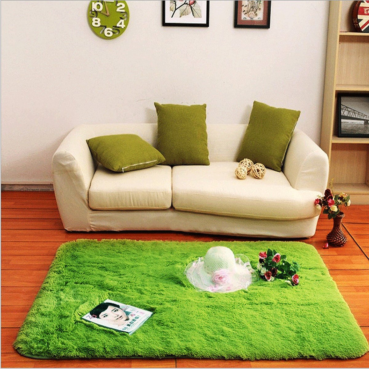 90x160cm Short Floss Floor Bedroom Mat Shaggy Blanket Non Slip Living Room Rug Carpet