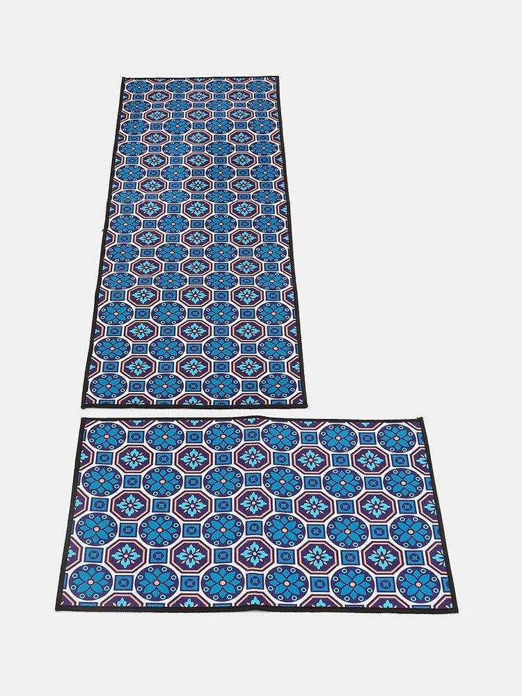 Geometric Floral Print Pattern Soft Anti-slip Door Blanket Rug Carpet Kitchen Floor Mat Indoor Outdoor Decor