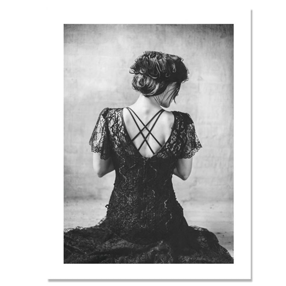 Black and White Art Prints Women Wall Art Nordic Style Canvas Poster Unframed