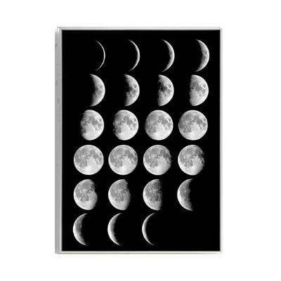 Moon Phases Canvas Prints Nordic Style Wall Art Black and White Poster Unframed