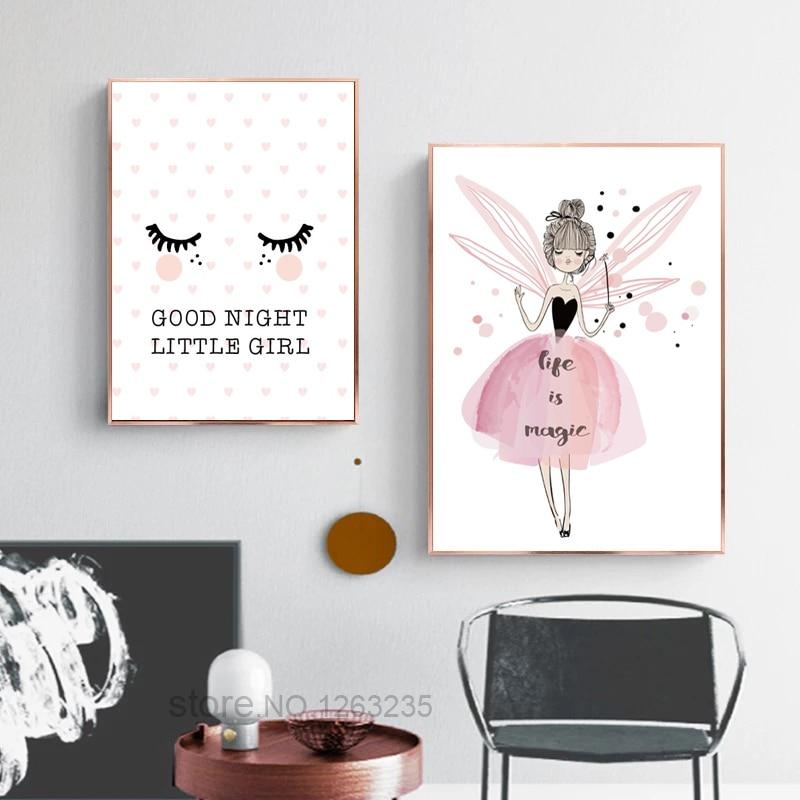 Baby Girl Bedroom Wall Art Nordic Poster Canvas Prints Unframed