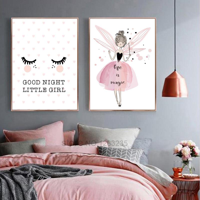 Baby Girl Bedroom Wall Art Nordic Poster Canvas Prints Unframed