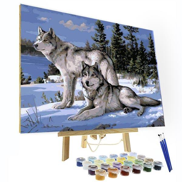 Paint by Number Kit   -- Snow Wolf Deco26