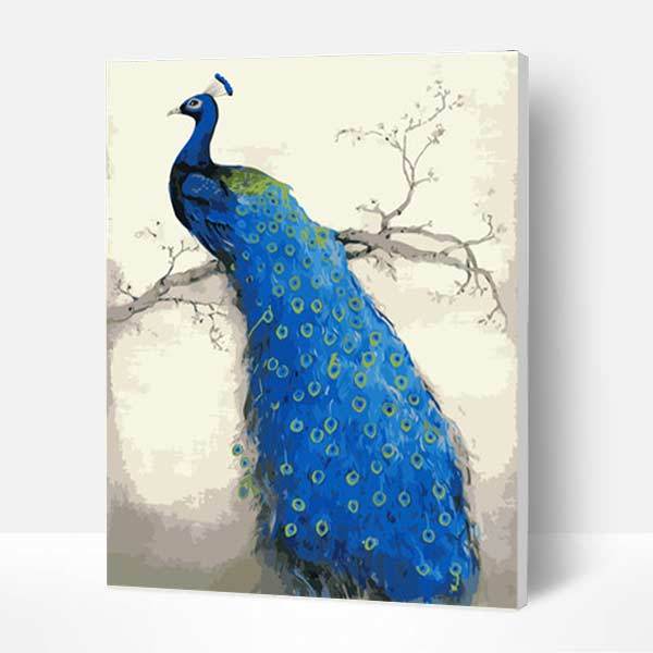 Paint by Numbers Kit - Blue peacock Deco26