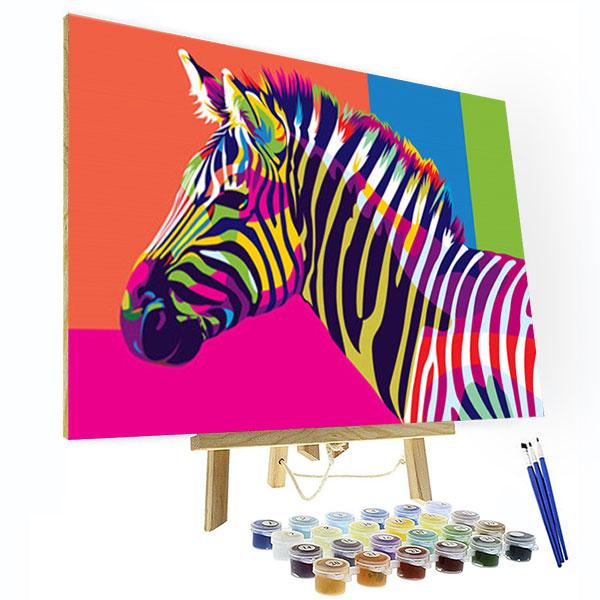 Paint by Number Kit - Colorful Zebra Deco26