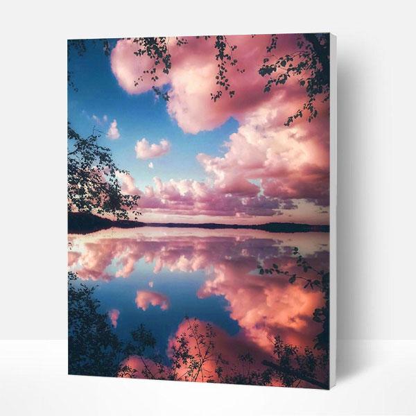 Paint by Numbers Kit - Pink Clouds in The Lake Deco26