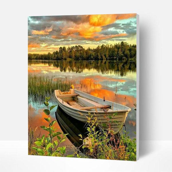 Paint by Numbers Kit -   Boat At Sunset Deco26