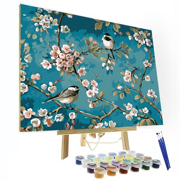 Paint by Numbers Kit -  Magpies And Flowers Deco26