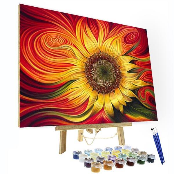 Paint by Numbers Kit - Red Sunflower Deco26