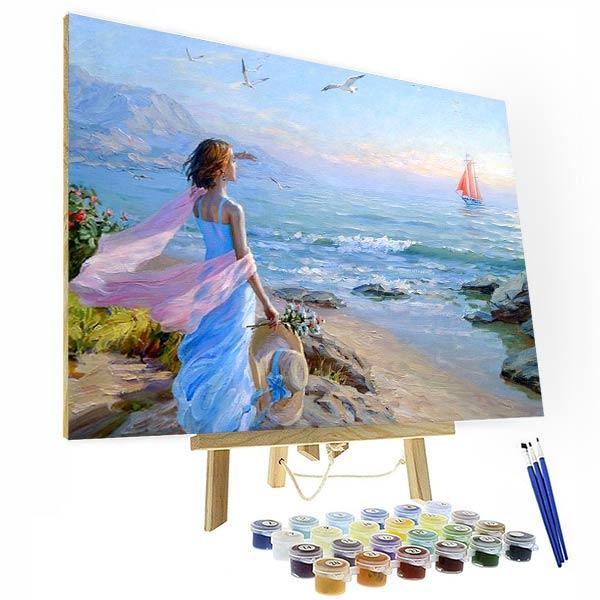 Paint by Numbers Kit -  Girl By The Sea Deco26