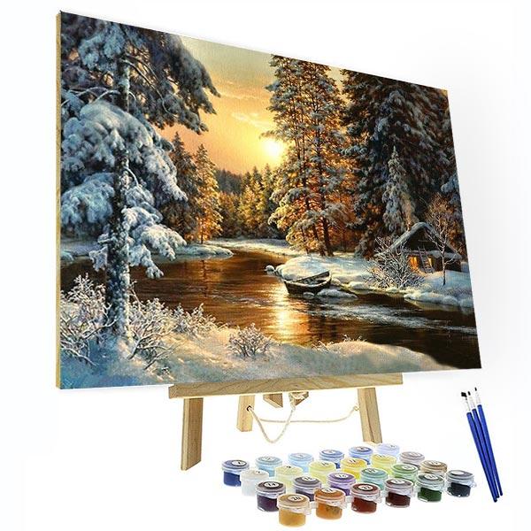 Paint by Numbers Kit - Snowy Forest Sunset Deco26