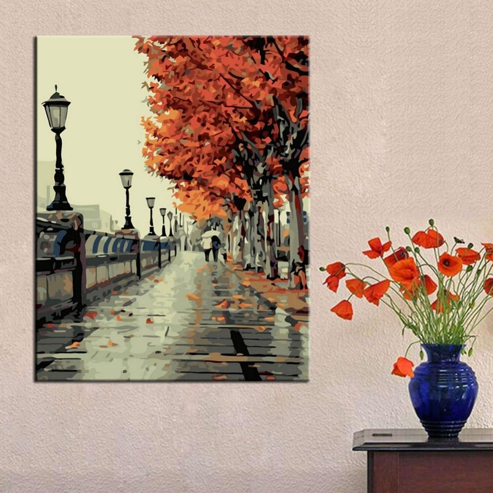 DIY Scenery Painting by Numbers Kit Canvas Wall Art 40x50 CM No Frame