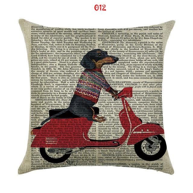 Adorable Dog Print Cushion Cover