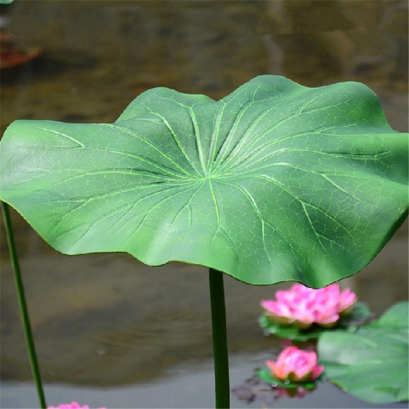 Artificial Lotus Leaf With Long Stem Fish Pond Decoration