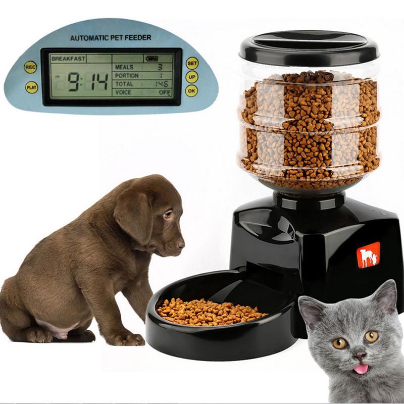 Automatic Pet Food Feeder with LCD Display and Voice Message Recording