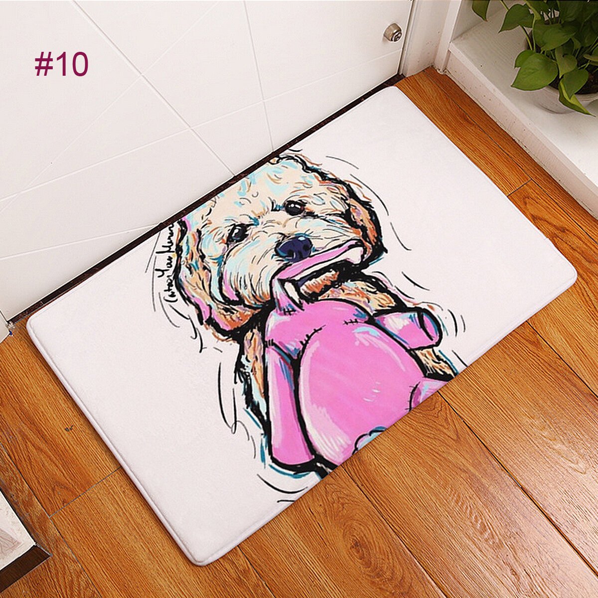 Watercolor Dog Pattern Carpet Mats Non Slip Bath Rugs Animal Door Rectangle Floor Mats 40*60cm