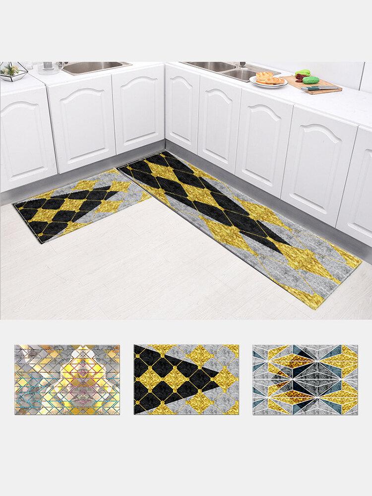 Geometric Pattern Soft Anti-slip Door Blanket Rug Carpet Kitchen Floor Mat Indoor Outdoor Decor