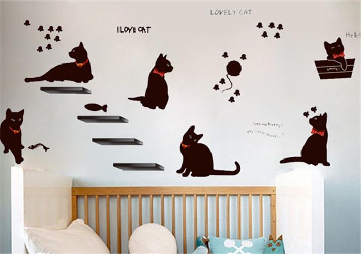 Black Cat Family Decal