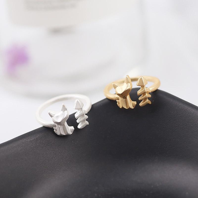 Cat and Fish Adjustable Ring