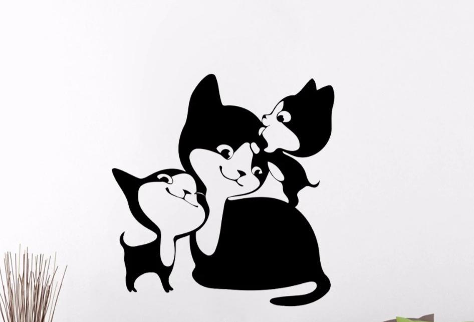 Cat Family Wall Decal