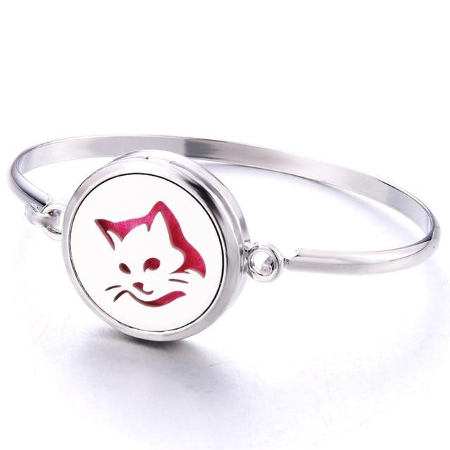 Cat Perfume Diffuser Locket Bracelet