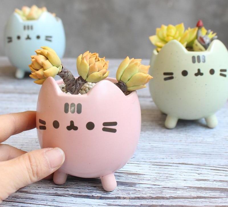 Cat Plant Pot with Hole