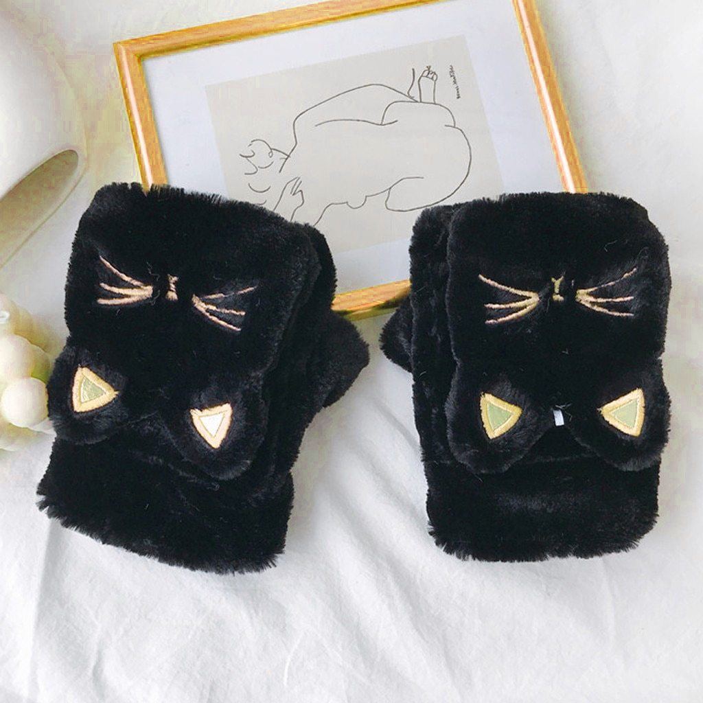 Cat Plush Touchscreen Gloves